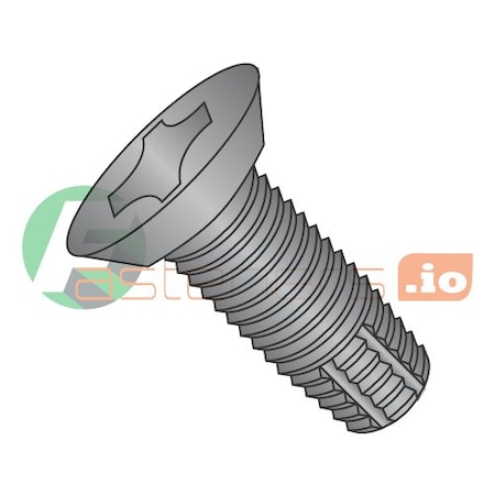Thread Cutting Screw, #12-24 X 3/4 In, Black Oxide Stainless Steel Flat Head Phillips Drive